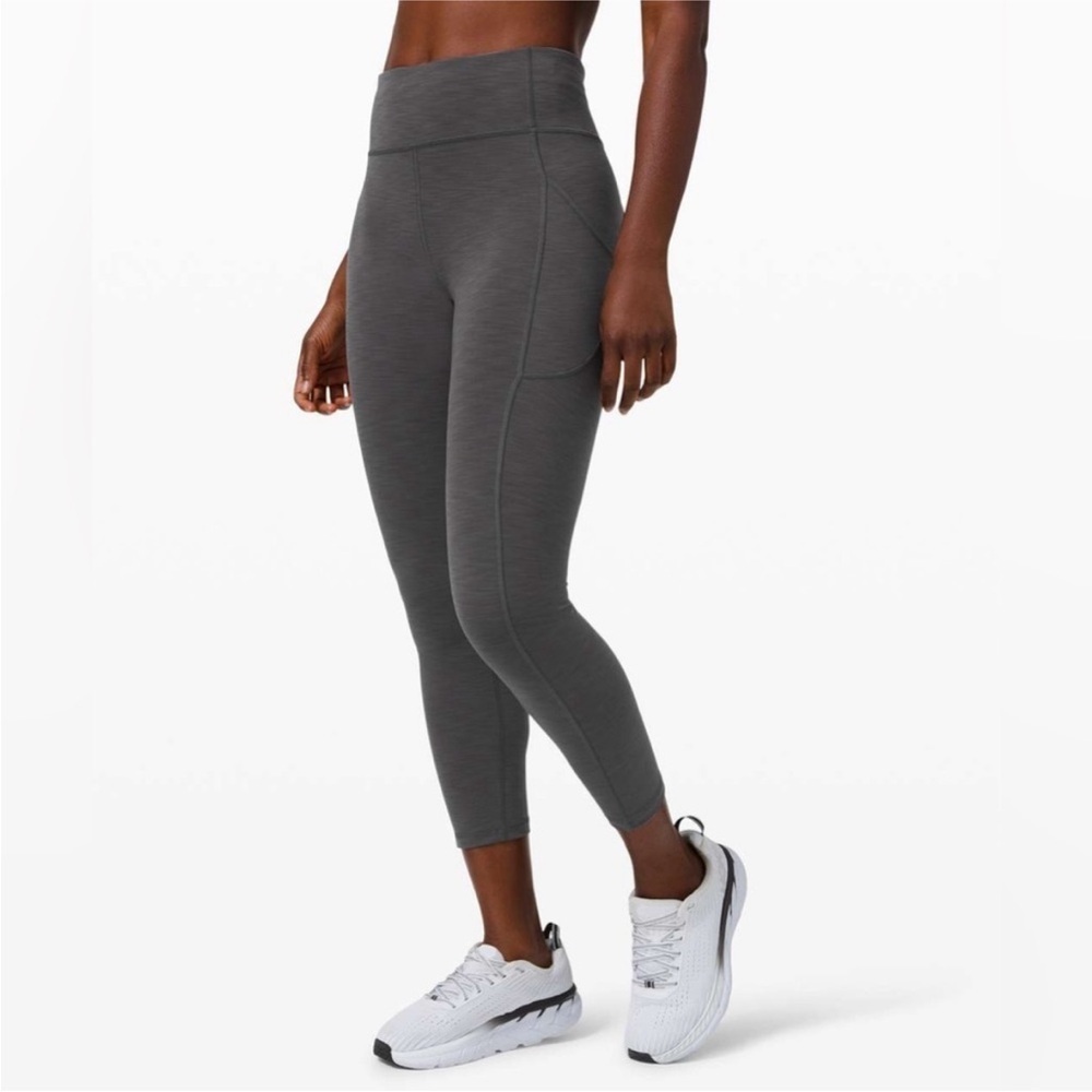 LULULEMON Invigorate High Rise Tight Leggings‎ Walking Hiking Size 8 Gray Casual